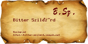 Bitter Szilárd névjegykártya