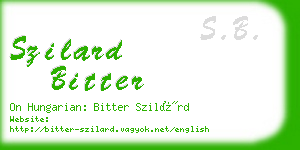 szilard bitter business card